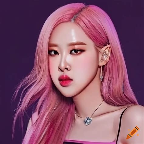 Rose from blackpink with pink hair on Craiyon