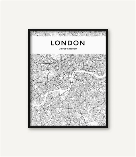 London Map Print London Poster London Wall Art London City - Etsy UK