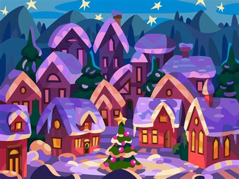 Cozy village | Christmas scene drawing, Christmas drawing, Christmas landscape