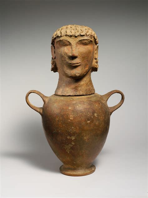 Terracotta canopic urn | Etruscan, Chiusi or environs | Archaic | The Metropolitan Museum of Art
