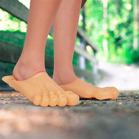 Skeleteen Barefoot Funny Feet Slippers - Jumbo Big Foot Realistic Costume Accessories Shoe ...