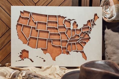 USA Map Wooden Wall Art Maps Usa Map Home Decor - Etsy