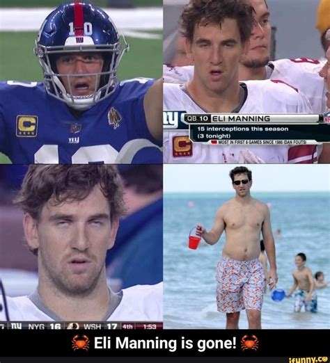 🦀 Eli Manning is gone! 🦀 - iFunny | Eli manning, Football is life ...