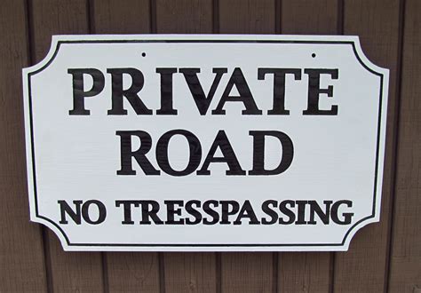 Double Sided Private Road No Trespassing Carved Cedar Wood Sign ...