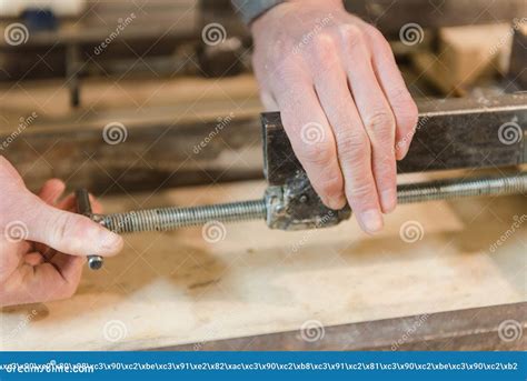 Clamping Clamps for Wood. Glue the Wooden Shield Stock Image - Image of construction, board ...