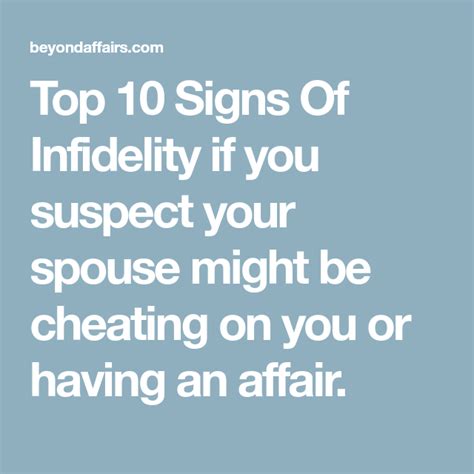 Top 10 Signs Of Infidelity if you suspect your spouse might be cheating ...