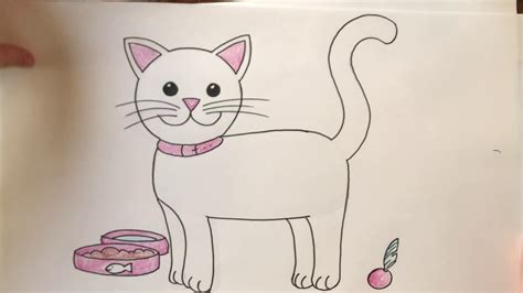 How to draw an easy cat for kids - YouTube