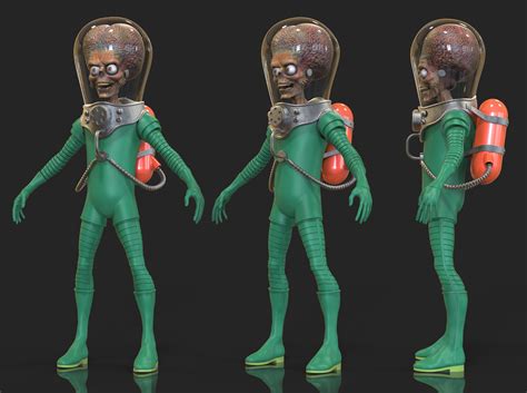 More Mars Attack Alien 3D Progress by FoxHound1984 on DeviantArt