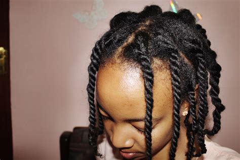 Three strand twists protective style on natural hair