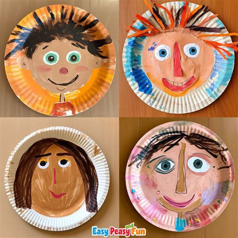 Paper Plate Self Portraits Art For Preschool - Easy Peasy and Fun