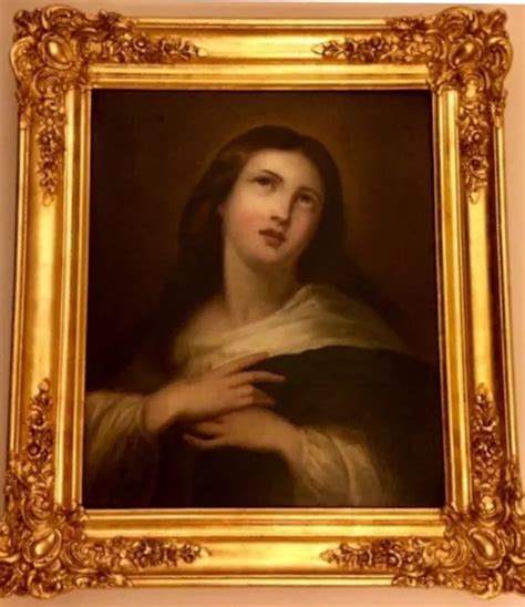 MAGNIFICENT ANTIQUE OLD oil painting, Penitant Magdalene in 24ct gold frame $1,516.08 - PicClick