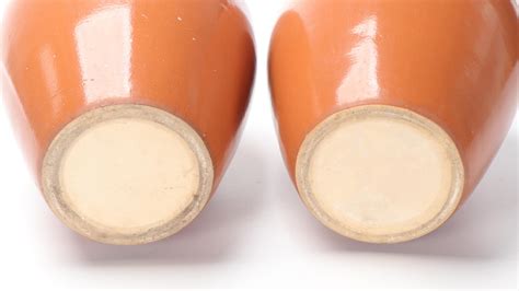 Pair of Robinson Ransbottom Pottery Persimmon Glazed Ceramic Floor Vases | EBTH