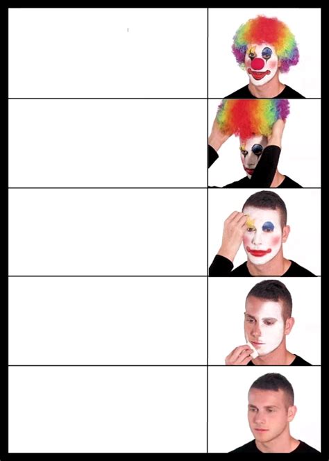 clown applying makeup reversed - 5 faces Blank Template - Imgflip