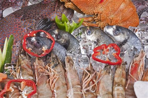 Fresh seafood display on ice — Stock Photo © paulvinten #3266432