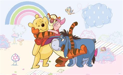 Disney Winnie Pooh Piglet Tigger Eeyore Wallpaper Mural - Disney Winnie The Pooh And Tigger ...