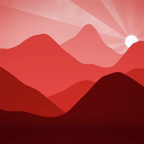 Red Sunset And Mountains 02 Abstract Minimalism Photograph by Matthias ...