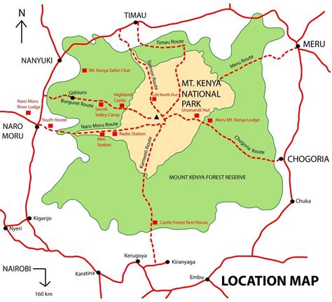 Mount Kenya map - Map of mount Kenya (Eastern Africa - Africa)