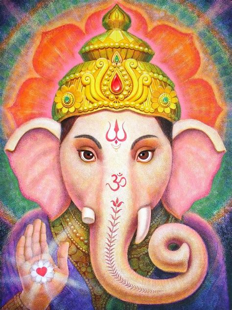 "Ganesha's Blessing" acrylic painting by Sue Halstenberg | Hindu ...