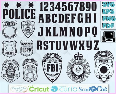 Police Alphabet SVG Bundle svg Police font Police badges | Etsy