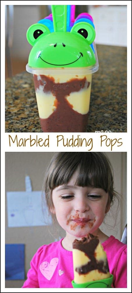 Marbled Pudding Pops - Mess for Less