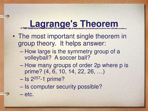 PPT - Lagrange's Theorem PowerPoint Presentation, free download - ID:6336173