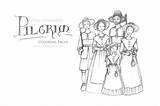 Free Printable Pilgrim Family  Coloring Activity Melissa Jacie sketch template