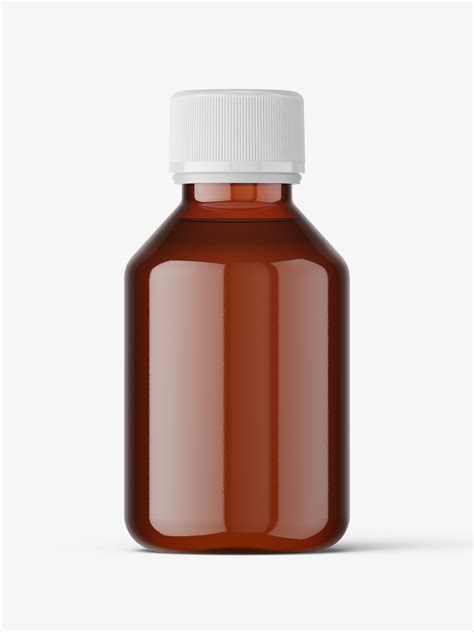 Amber syrup bottle mockup - Smarty Mockups