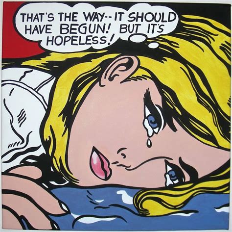 Roy Lichtenstein - Hopeless | Bande dessinée pop art, Lichtenstein pop ...