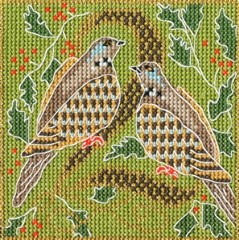 Two Turtle Doves from the Bothy Threads 12 Days of Christmas Stitch A-Long | Bothy threads ...