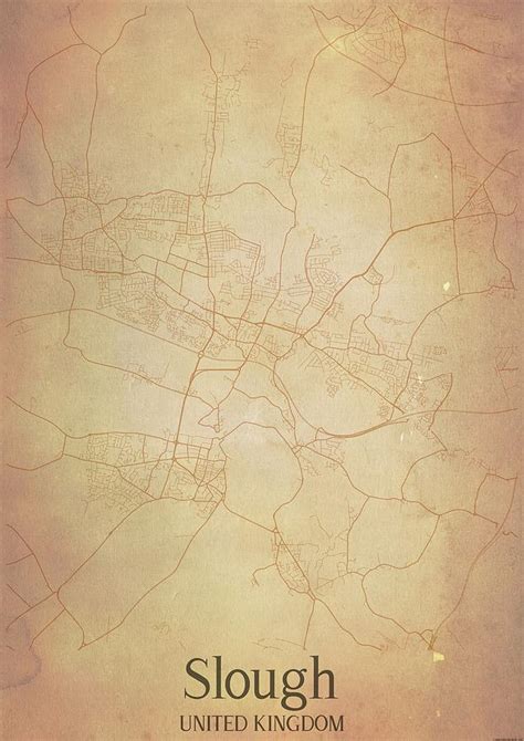 Vintage Map of Slough UK Mixed Media by Sam Wed | Fine Art America