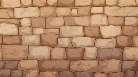 Animated Texture Rustic Brown Stone Wall Cartoon Background, Brick Wall, Brick, Stone Wall ...