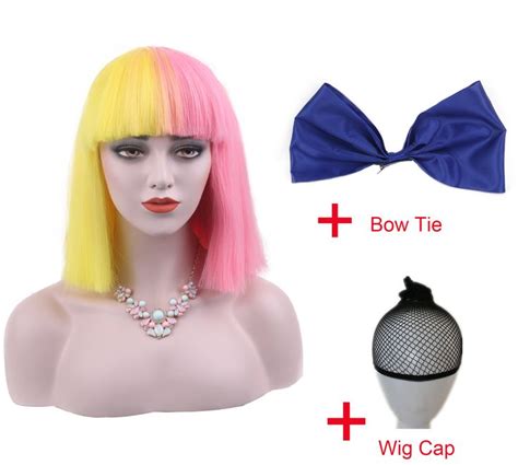 sia wig | Short bob wigs, Halloween wigs, Wigs with bangs