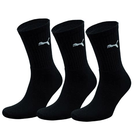 Puma Crew Socks (3 Pairs) - Black - Tennisnuts.com