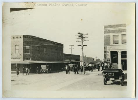 [Photograph of Cross Plains, Texas Street] - Side 1 of 2 - The Portal to Texas History