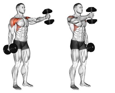 Standing Alternate Vertical Dumbbell Front Raises | Shoulder workout ...