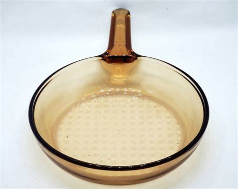 Vintage Vision Corning Ware Amber Glass Frying Pan Skillet Waffle ...