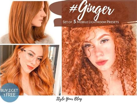 5 Mobile Lightroom Presets GINGER für rot orange Haar Mädchen | Etsy ...