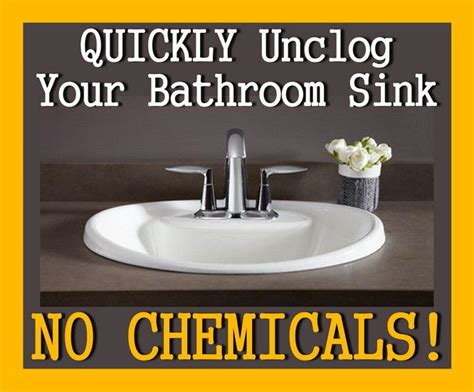 Quickly Unclog Bathroom Sink - USING NO CHEMICALS | Unclog bathroom ...