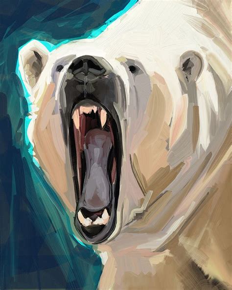 Polar Bear's Hangry!! - | Polar bear art, Bear paintings, Bear artwork