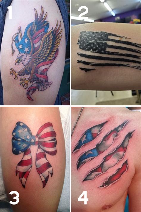 Black And White American Flag Cross Tattoo