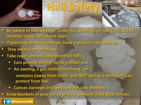 Large hail also possible in tonight's storms. here are some hail safety ...