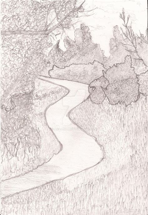 Pathway Drawing at PaintingValley.com | Explore collection of Pathway Drawing