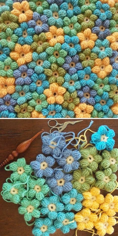 Puff Flower Crochet - Free Patterns and Ideas | Crochetpedia