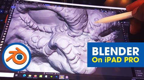 Sculpting in Blender on an iPad Pro with Apple Pencil, using Easy Canvas & Tablet Pro