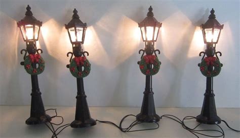 Christmas Village 4 Lighted Street Lamps Victorian Holiday Inspirations ...