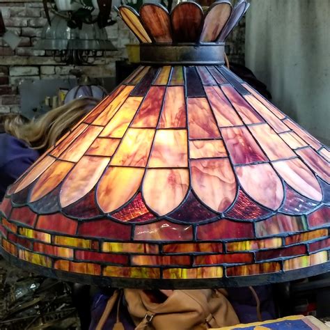 Brown/Purple Hanging LampVintage Tiffany Style light hanging | Etsy in 2021 | Tiffany style lamp ...
