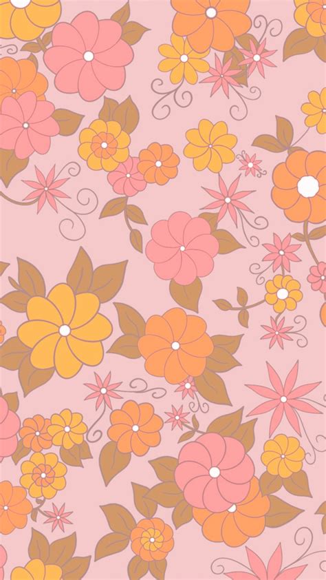 Free Phone Backgrounds, Floral Wallpaper, Vintage Wallpaper, 1960s ...