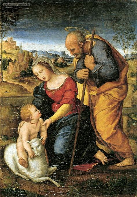 Raffaello - Sacra Famiglia con l'agnello è un dipinto a olio su tavola (29x21 cm) di Raffaello ...