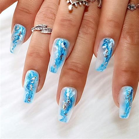 Blue Marble Nails - Etsy