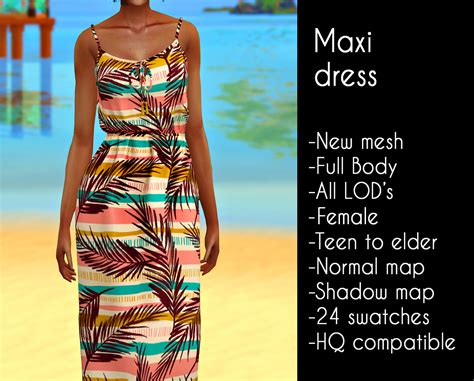 Sims 4 cc: Maxi dress